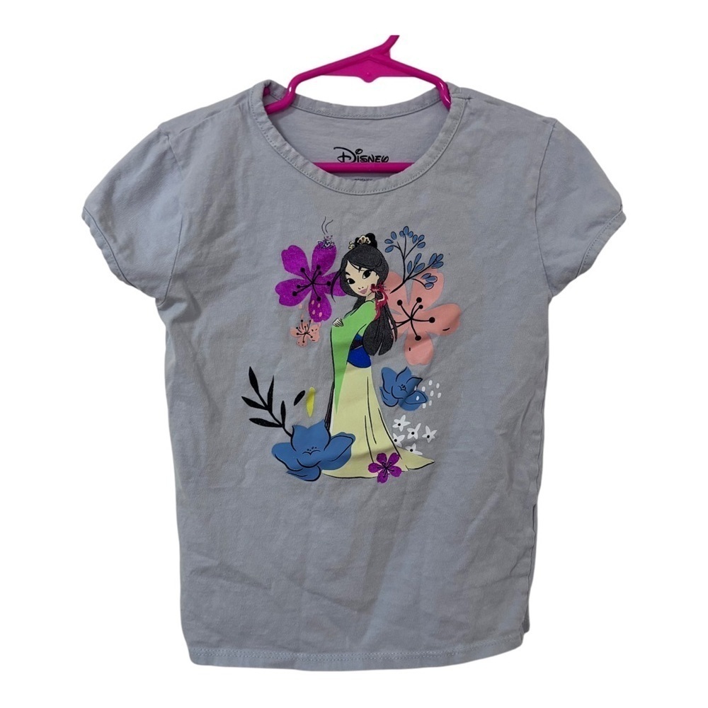 3/$15 Disney mulan light blue graphic kids t-shirt size 5T